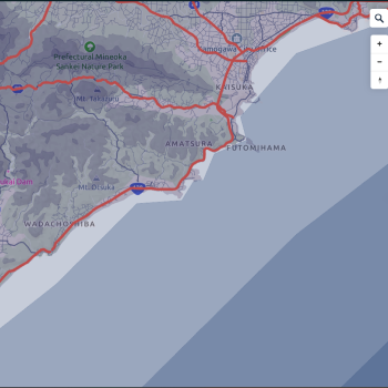 Everything blue except the traffic.